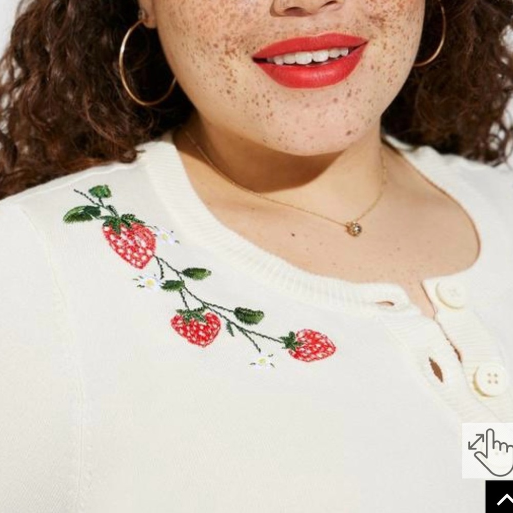 4x 26/28 fits 3x 4x ⭐️NEW Torrid Retro Chic Embroidered Cropped Cardigan - Picture 5 of 13